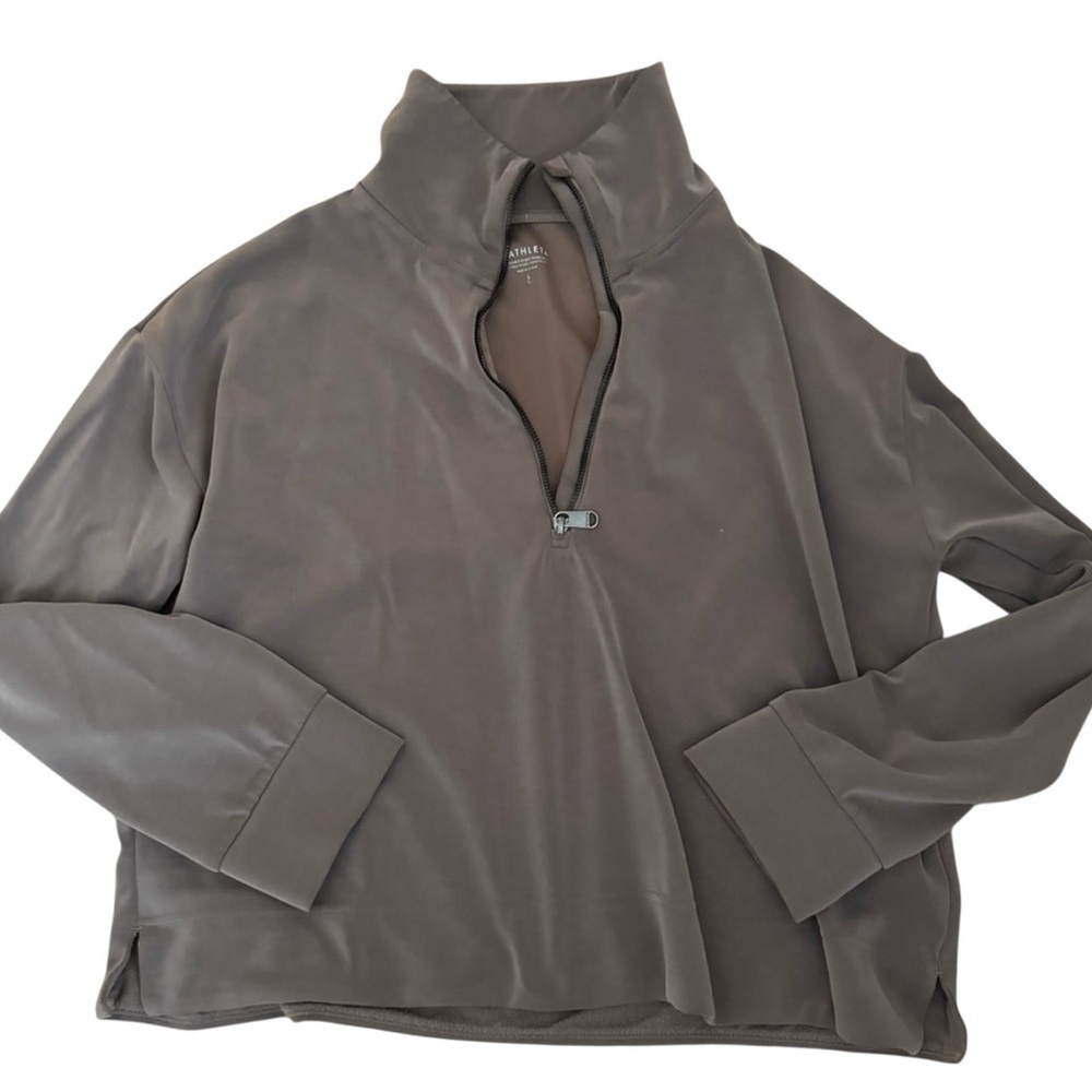 Athleta Gray Quarter-Zip Sweatshirt